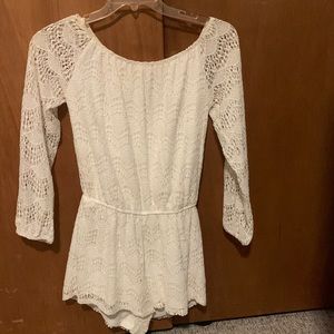 Trendy lace shorts romper